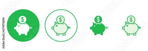 Piggy bank icon vector. piggy money icon