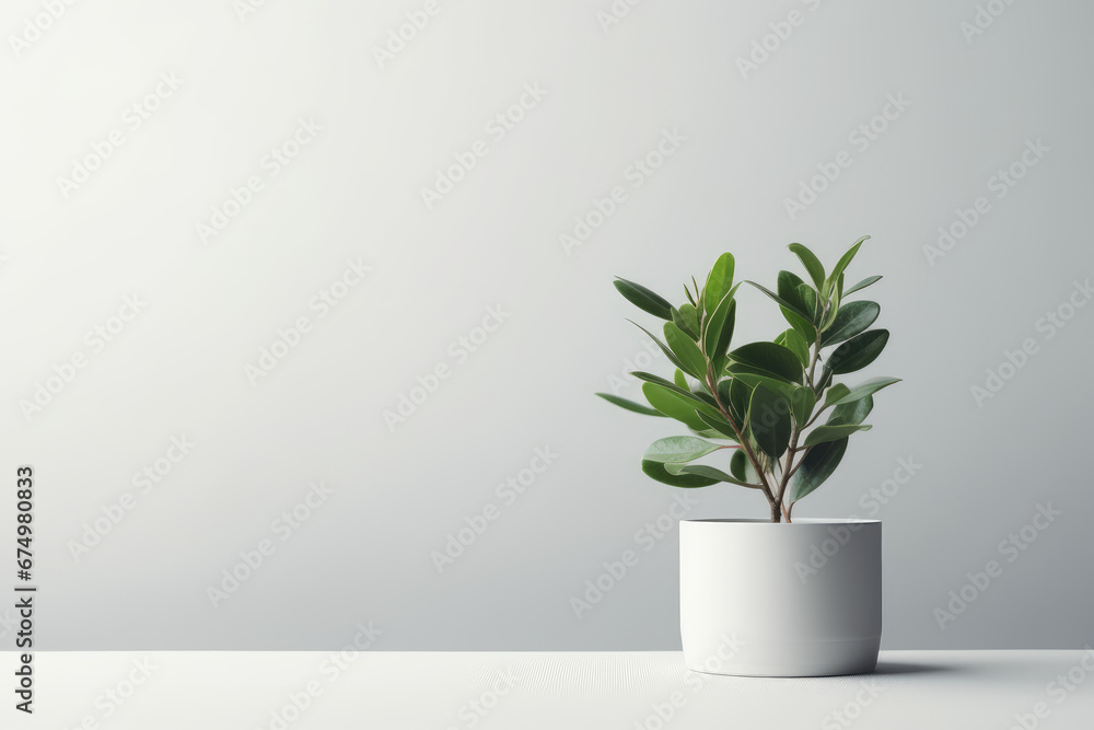 Closeup of Image Mockup with Small Plant