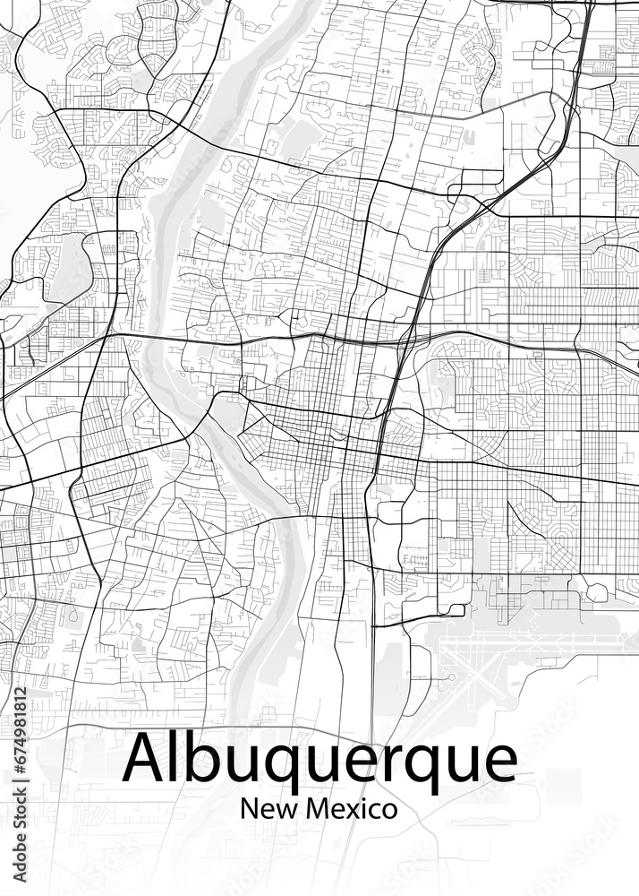 Albuquerque New Mexico minimalist map