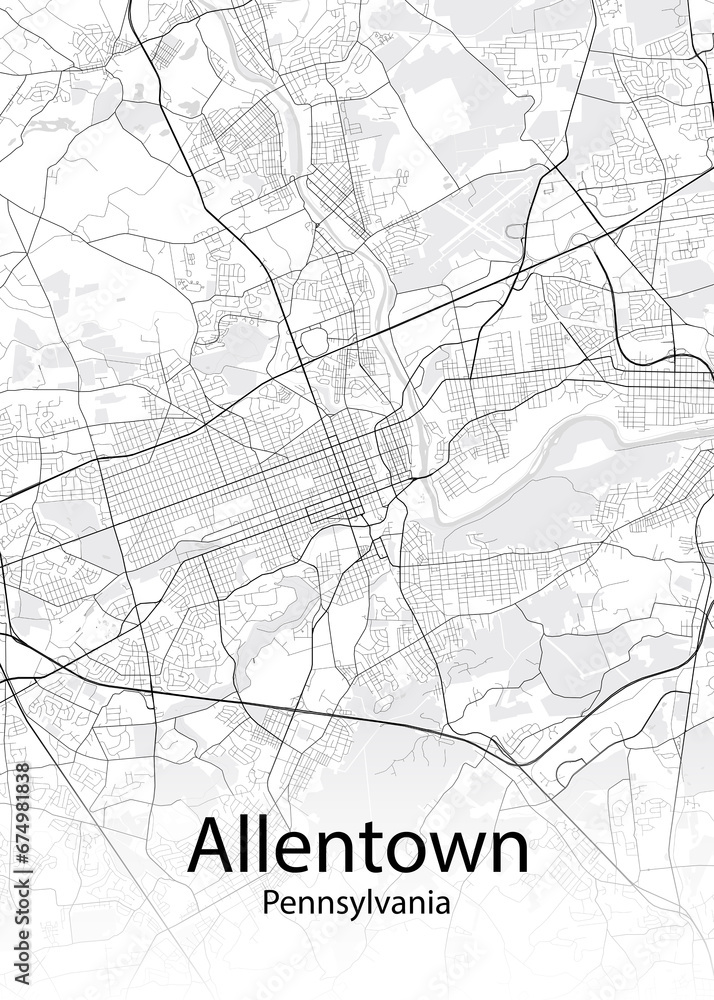 Allentown Pennsylvania minimalist map