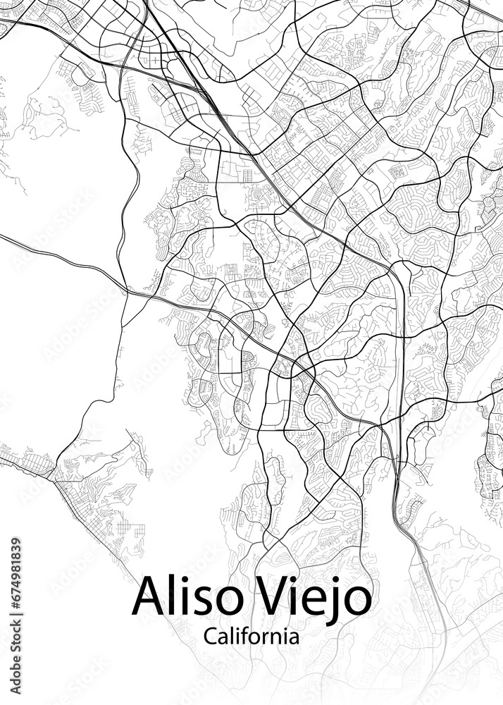 Aliso Viejo California minimalist map