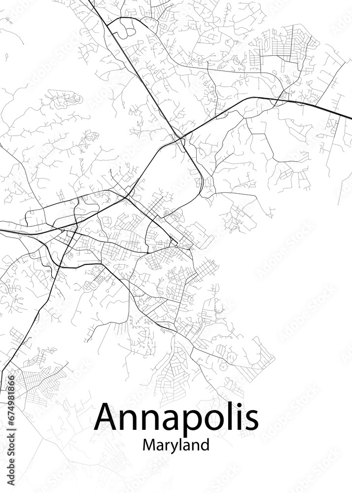 Annapolis Maryland minimalist map