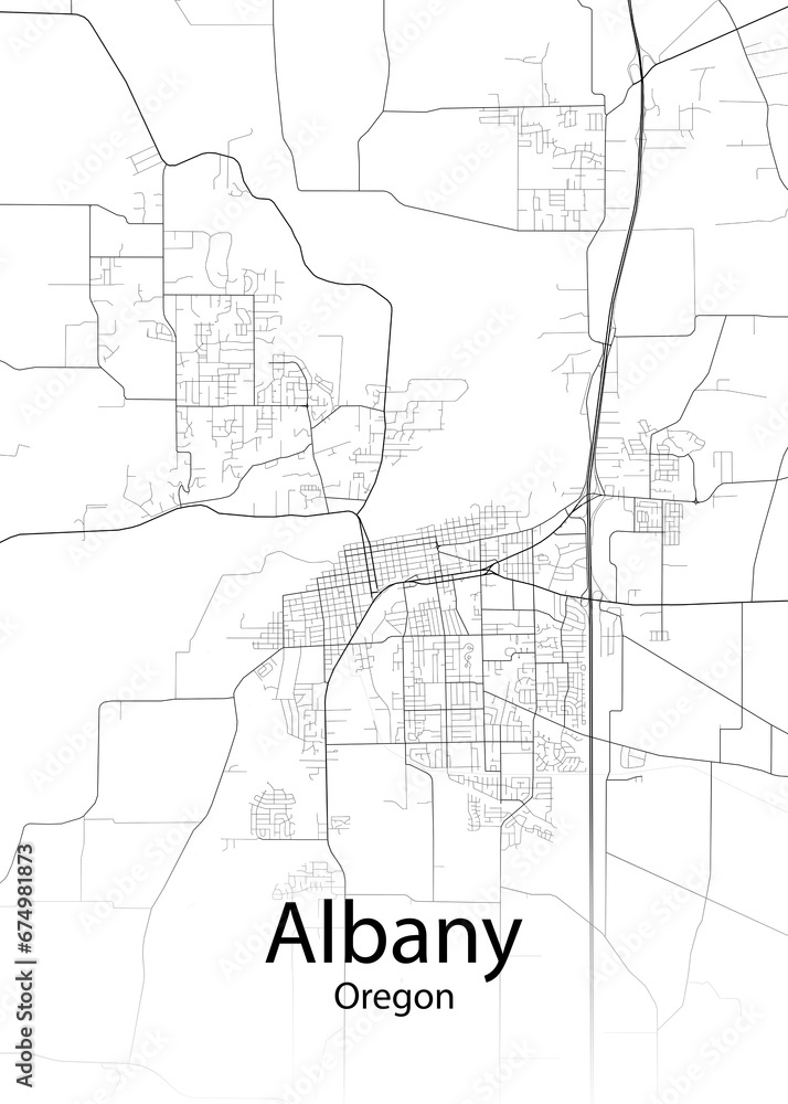 Albany Oregon minimalist map