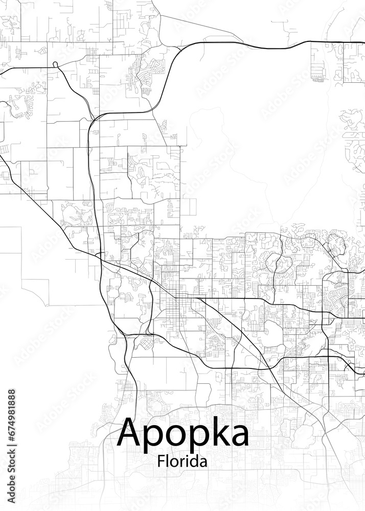 Apopka Florida minimalist map