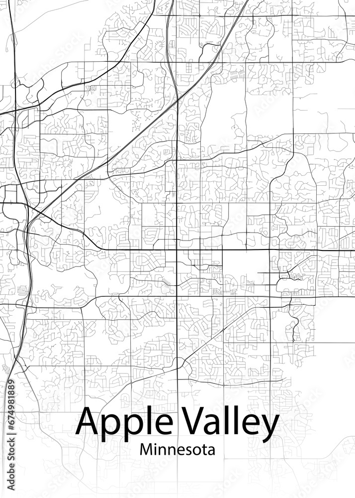Apple Valley Minnesota minimalist map