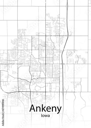 Ankeny Iowa minimalist map