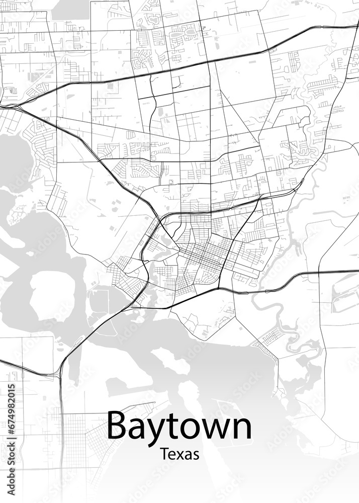 Baytown Texas minimalist map