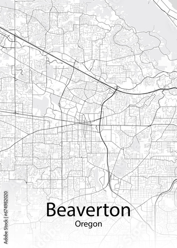 Beaverton Oregon minimalist map