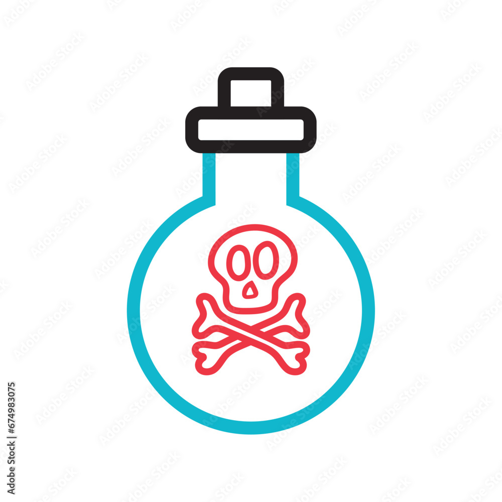 Obraz premium Isolated outline of a poison bottle Medical icon Vector