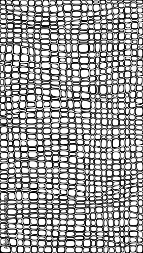 Abstract geometric monochrome digital hand drawing. Black and white background.