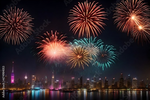 A digital New Year card featuring a virtual fireworks display.