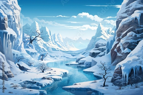 Frozen Waterfalls - Generative AI © Sidewaypics