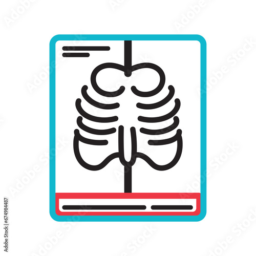 Outline of a chest x-ray Medical icon Vector