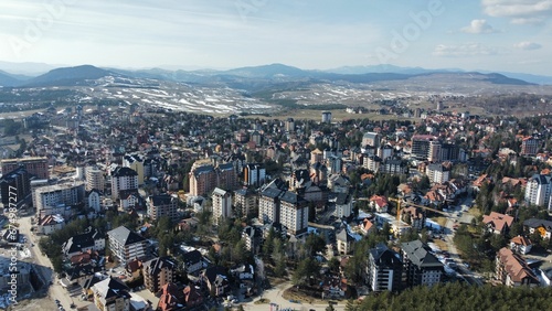 View of Serbia's Belgrade and Zlatibor regions in the wintertime photo