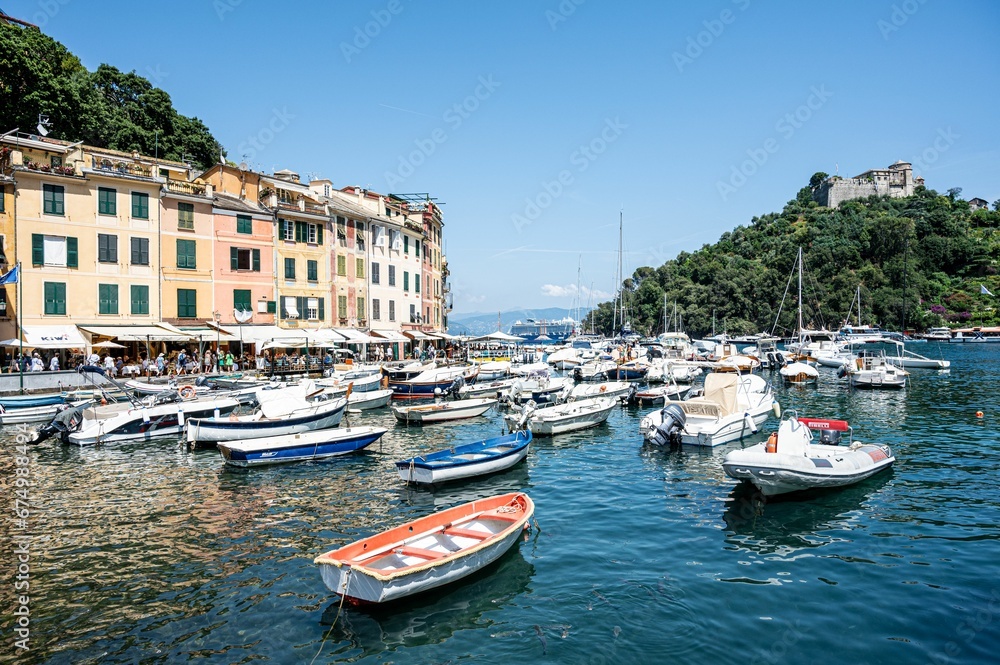 Scenic view of the coastal Liguria Region in Italy.