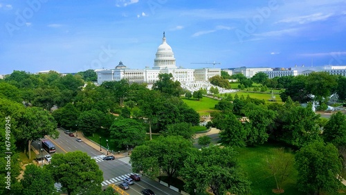 Fotografie Green park with the United States Capitol building in the background