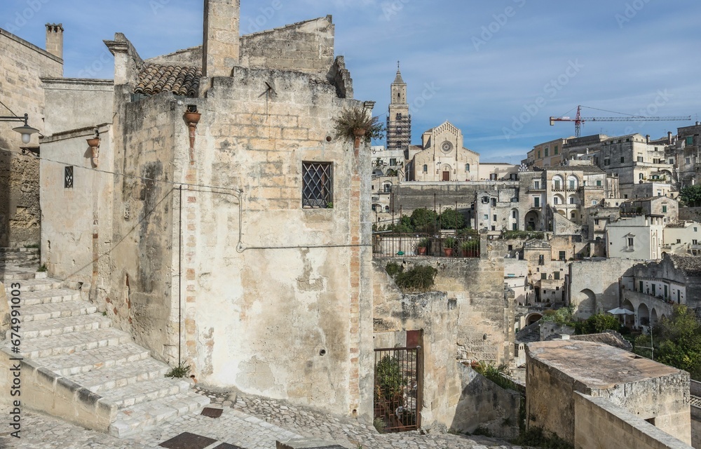 Beautiful shot of historic buildings and landmarks in Matera, Italy