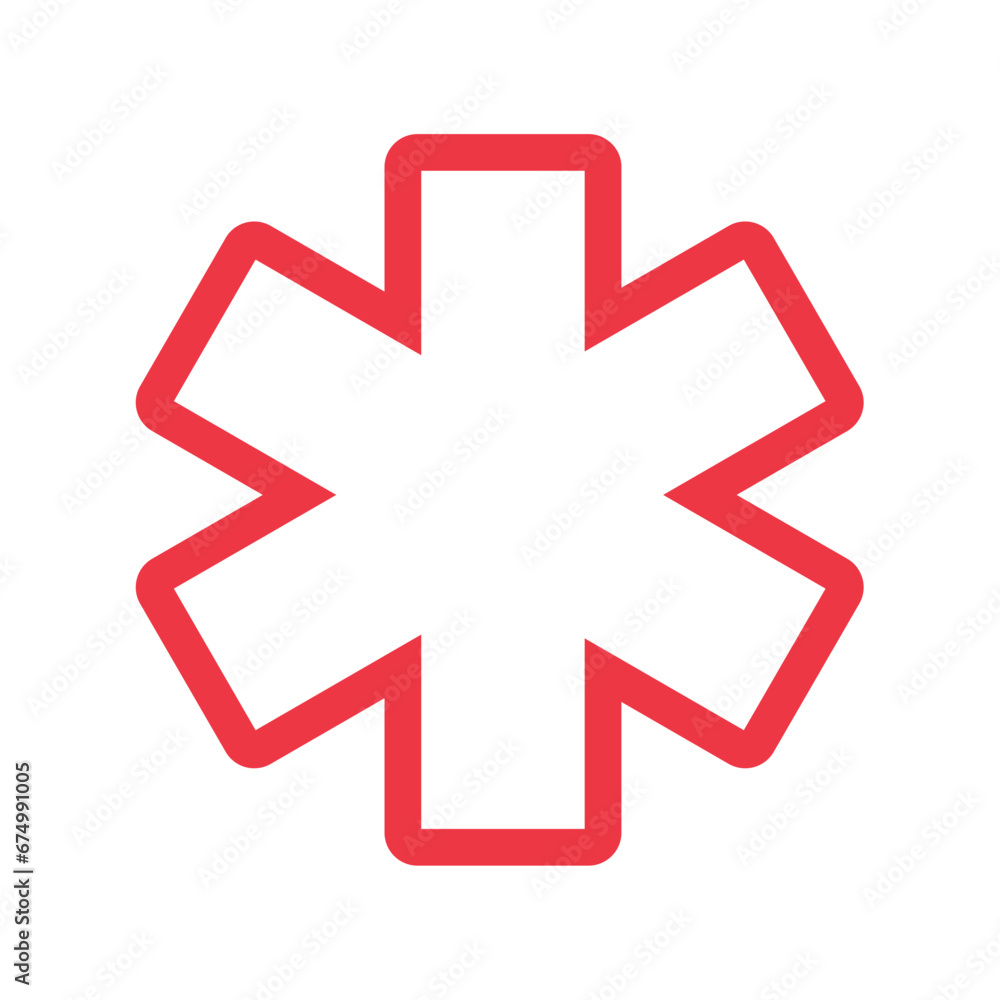 Isolated outline of a medicine cross icon Vector