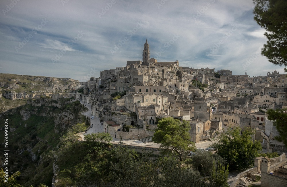 Beautiful shot of historic buildings and landmarks in Matera, Italy