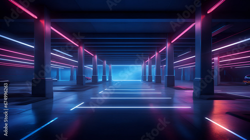 trails on the street, Dark Street Background Reflection Blue Red Neon Images, Cyber retro sci fi futuristic neon glowing purple blue glowing ceiling lights barn warehouse metal c 