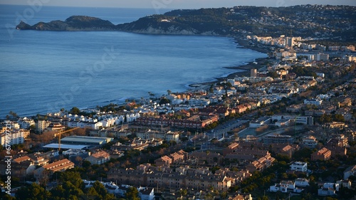 Aerial view of Xabia (Javea), a coastal town in Spain situated along the Costa Blanca coastline