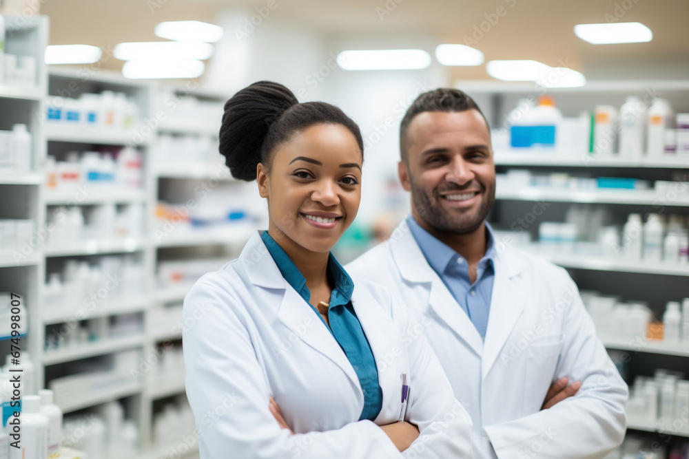 Radiant young pharmacist offers a warm reception Radiant young pharmacist offers a warm reception