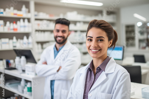 Enthusiastic pharmacy employee guarantees customer satisfaction