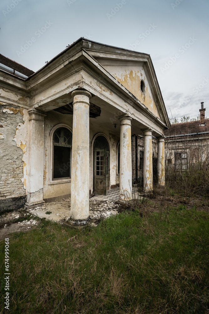 An abandoned, haunted mansion