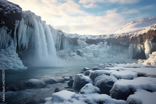 Frozen Waterfalls - Generative AI © Sidewaypics