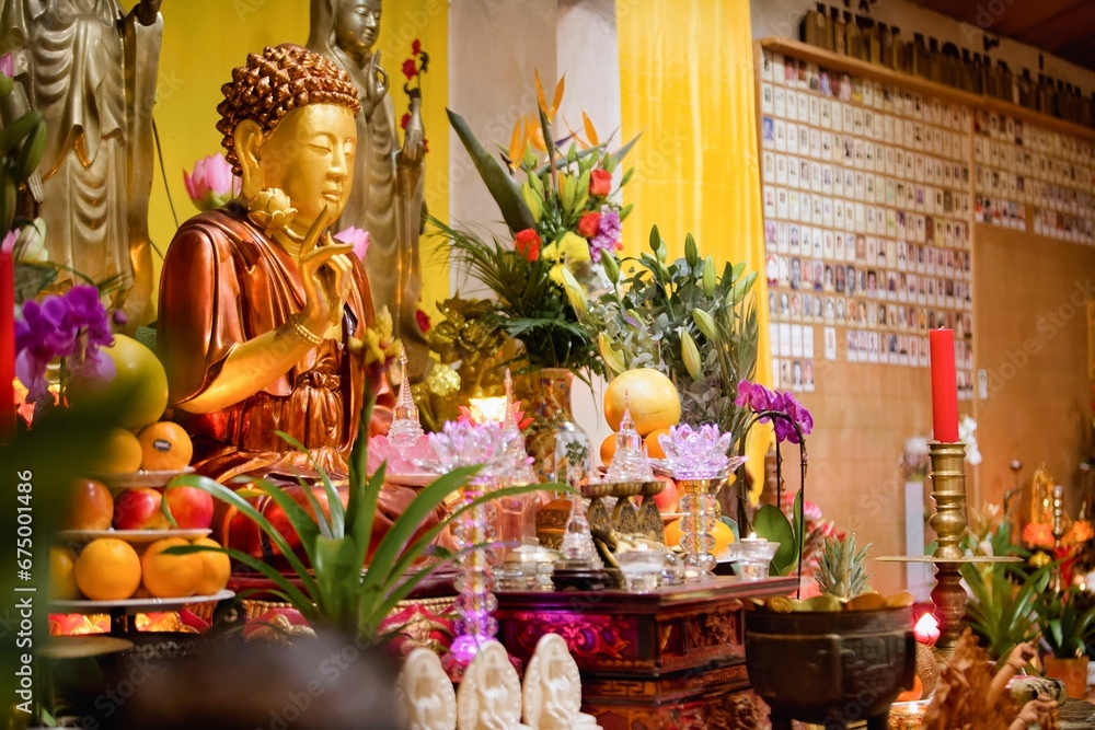 Vietnamese Buddhist temple interior
