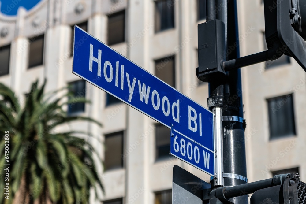 Obraz premium Iconic Hollywood Boulevard sign, a symbol of Los Angeles, California