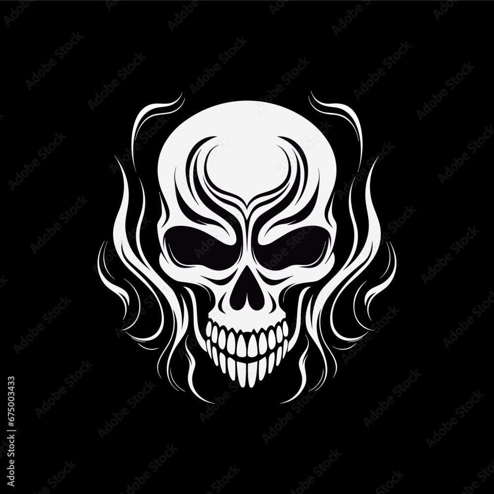 Minimalist abstract skull with ornament. Minimalist abstract skull with ornament.