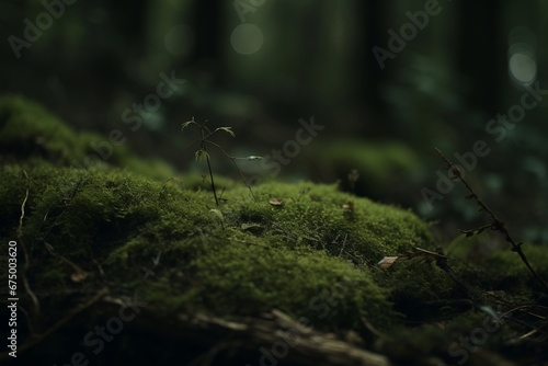 Moss-covered forest floor in emerald green hues © Kishore Newton