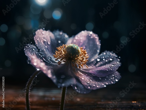 Japanese Anemone flower made of crystals