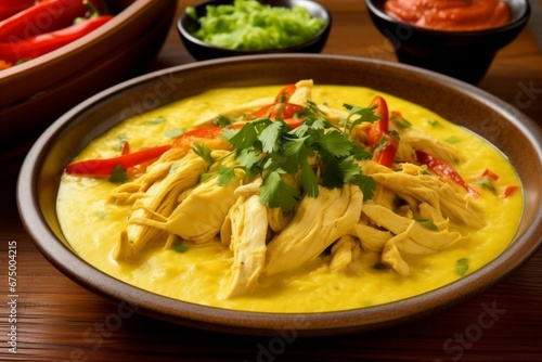 AI generated illustration of a hearty bowl of aji de gallina