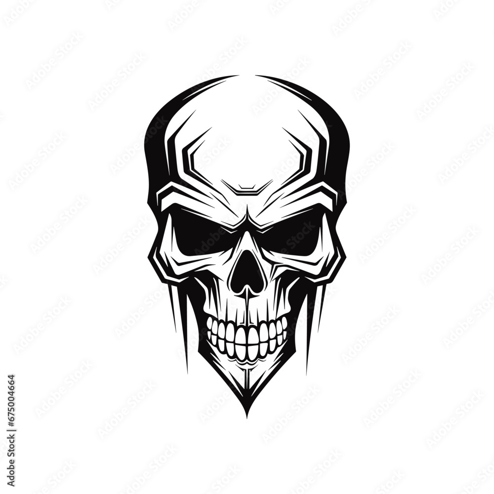 Minimalist abstract skull with ornament. Minimalist abstract skull with ornament.