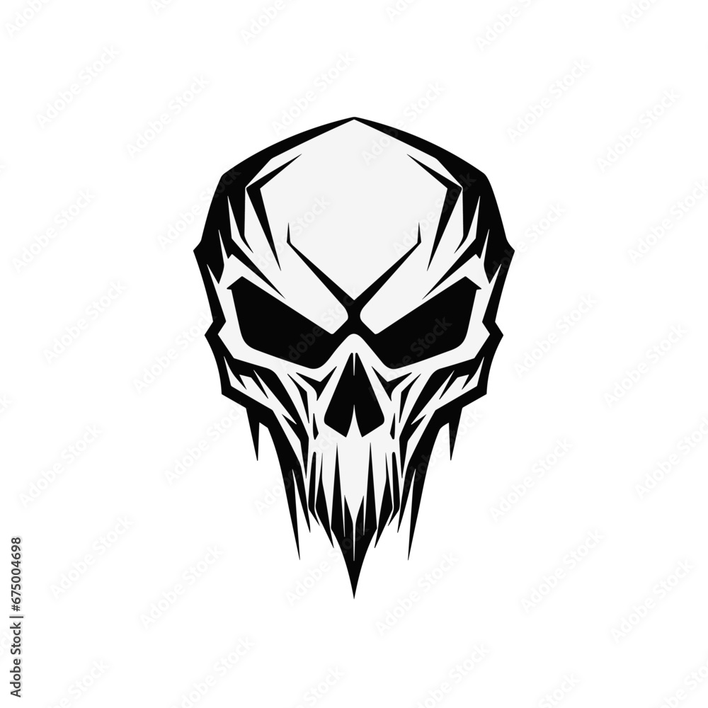 Minimalist abstract skull with ornament. Minimalist abstract skull with ornament.