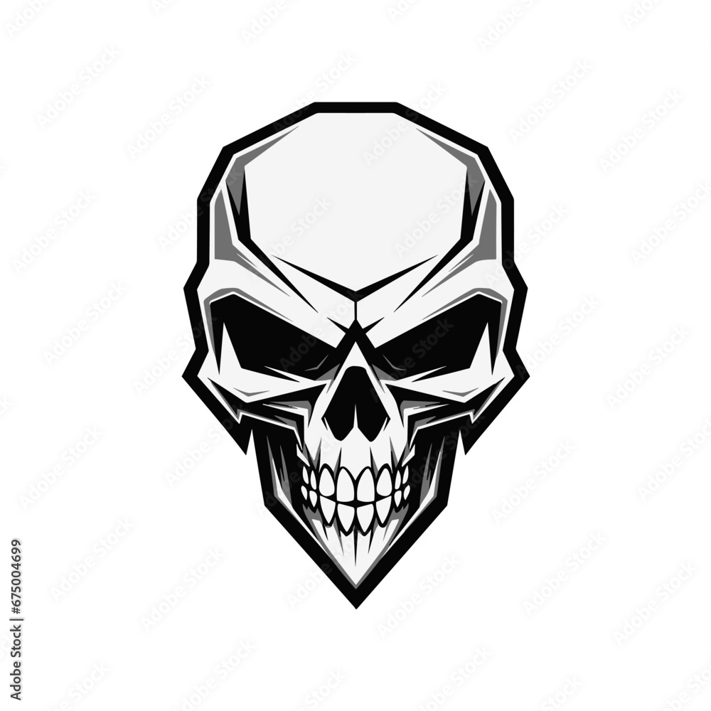 Minimalist abstract skull with ornament. Minimalist abstract skull with ornament.