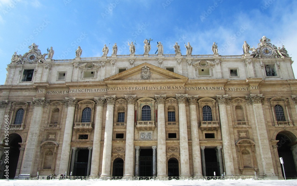 Beautiful facade of St. Peter's Basilica in Vatican, Rome, Italy.