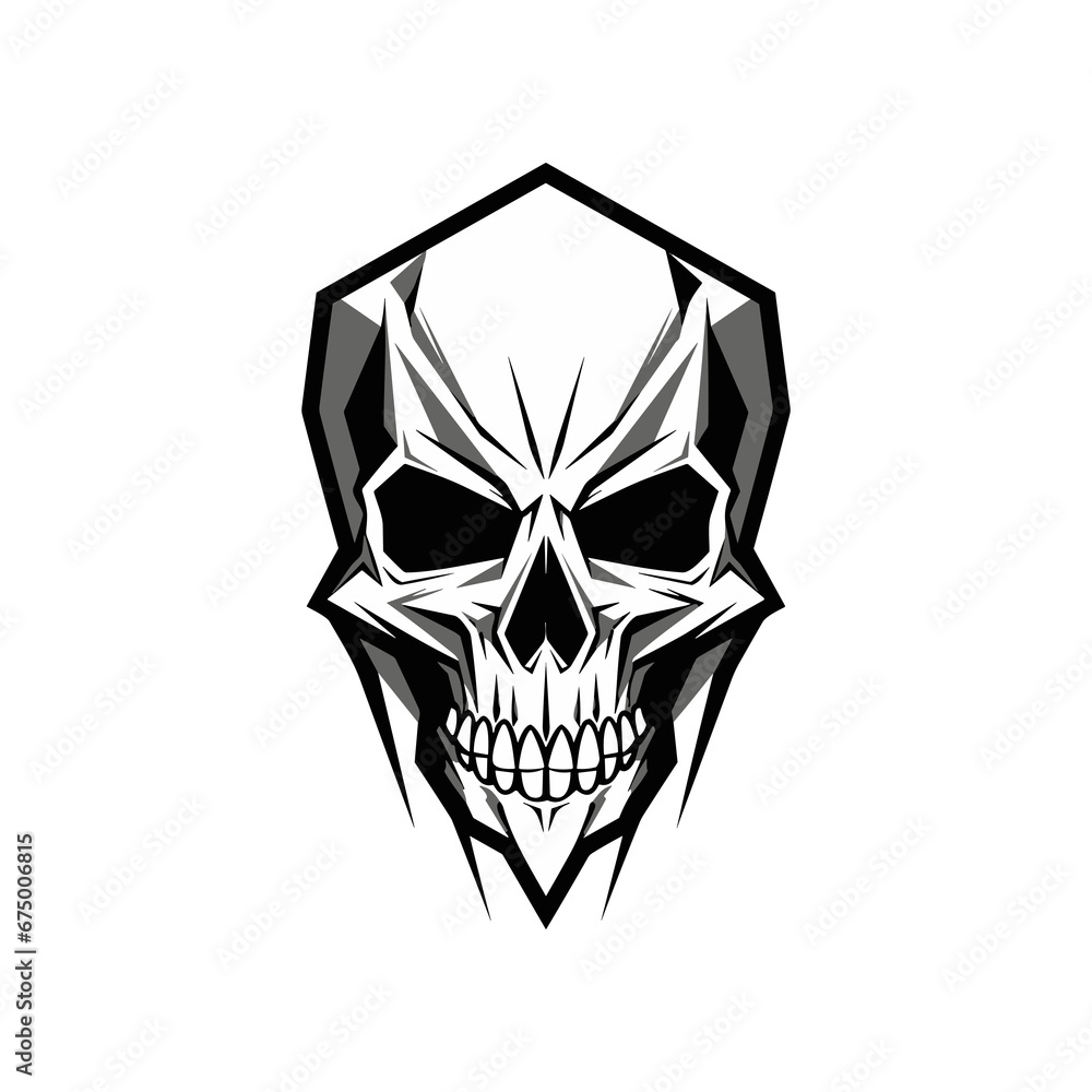 Minimalist abstract skull with ornament. Minimalist abstract skull with ornament.