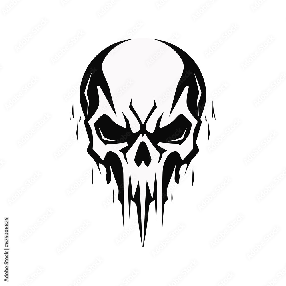 Fototapeta premium Minimalist abstract skull with ornament.