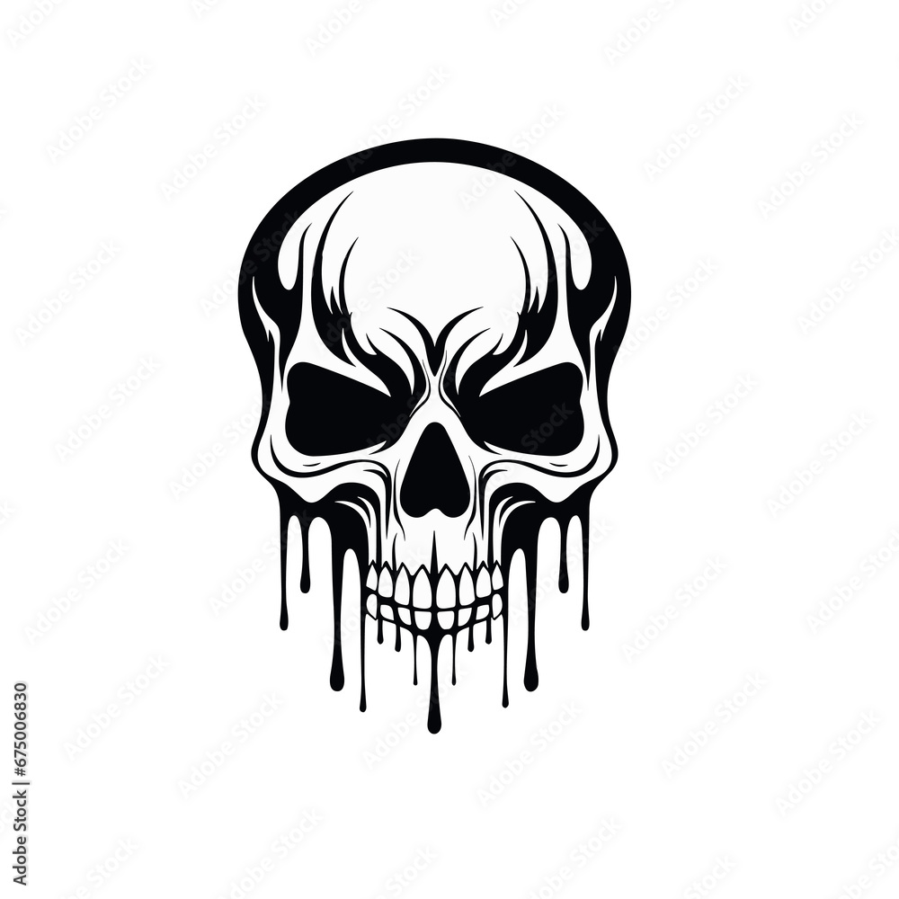 Minimalist abstract skull with ornament. Minimalist abstract skull with ornament.