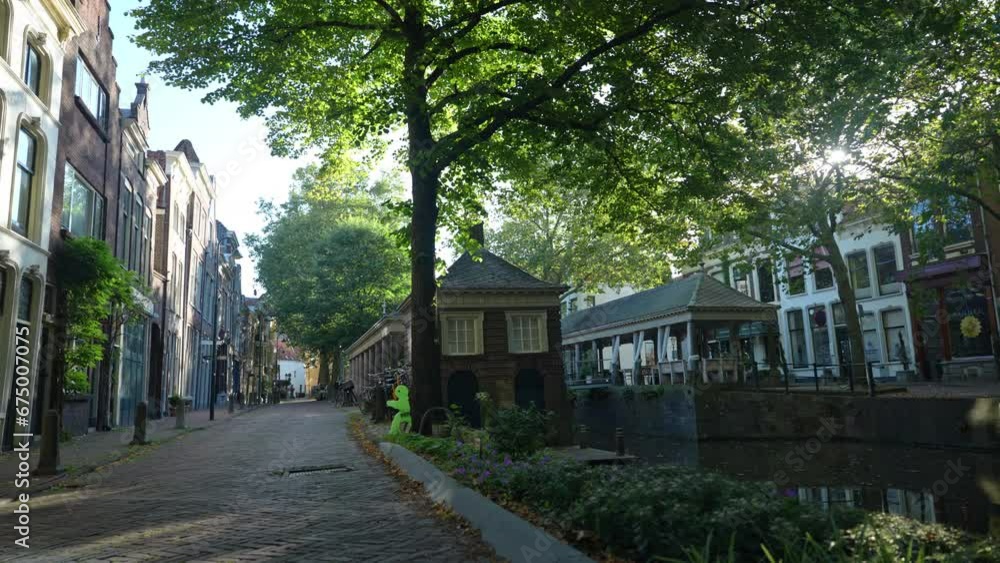 Historic Fish Market Visbanken In Gouda, Netherlands. pan left Historic Fish Market Visbanken In Gouda, Netherlands. pan left