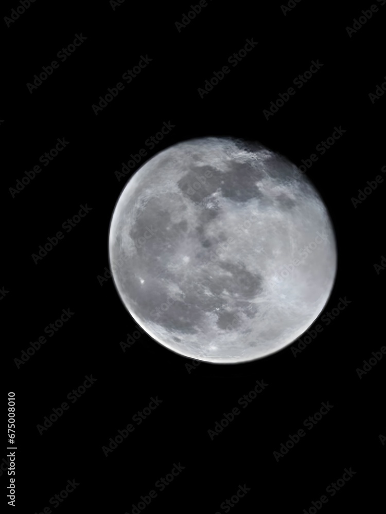 AI generated full moon on a dark night AI generated full moon on a dark night