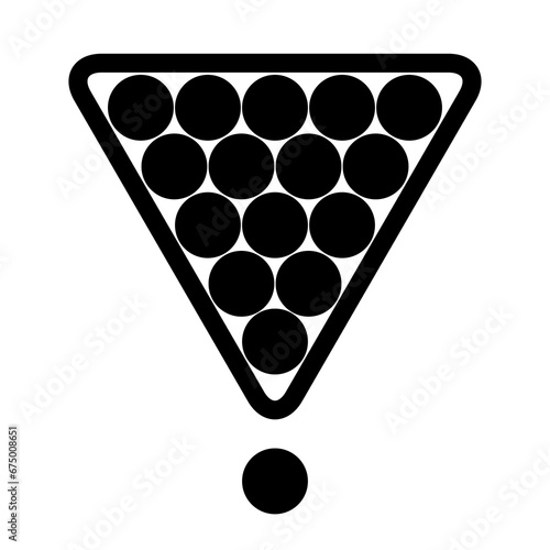 Billiard pyramid simple silhouette icon. Billiard club emblem. Flat vector illustration isolated on white background.