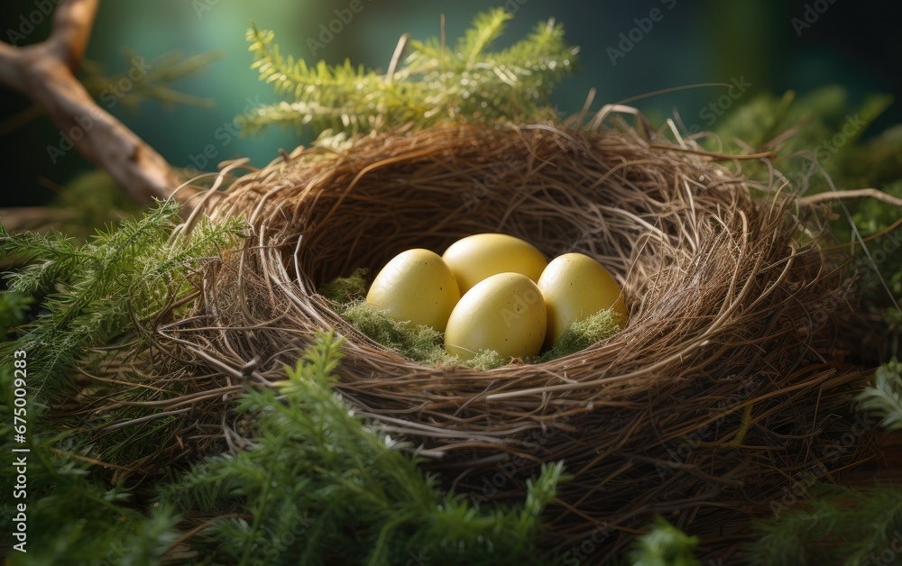 Birds’ eggs in a nest Birds’ eggs in a nest