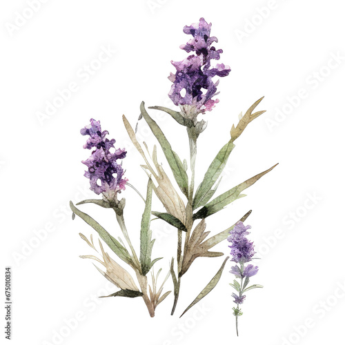 watercolor flowers isolated on transparent background