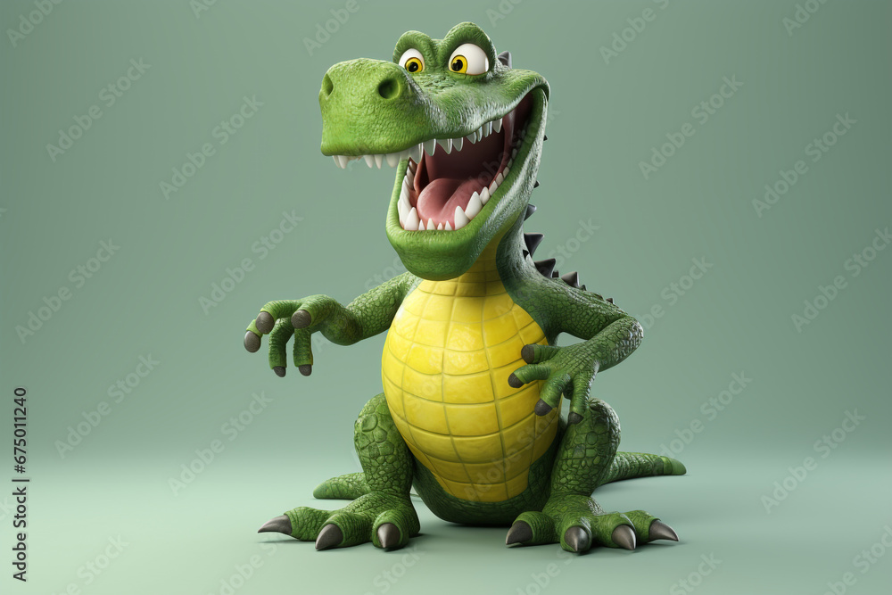 Fototapeta premium 3d Rendered alligator cartoon character