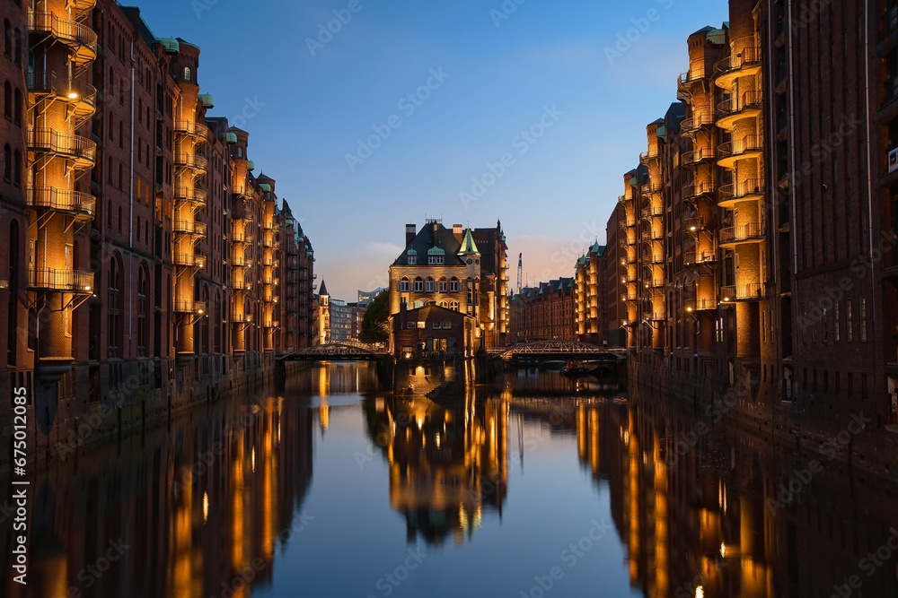an evening view of Wasserschloss, Hamburg