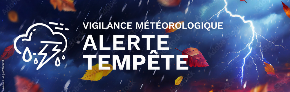 Alerte Tempête - Bannière Vigilance Météo Alerte Tempête - Bannière Vigilance Météo